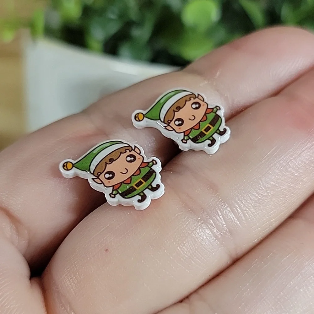 Christmas Elf Stud Earrings, unisex